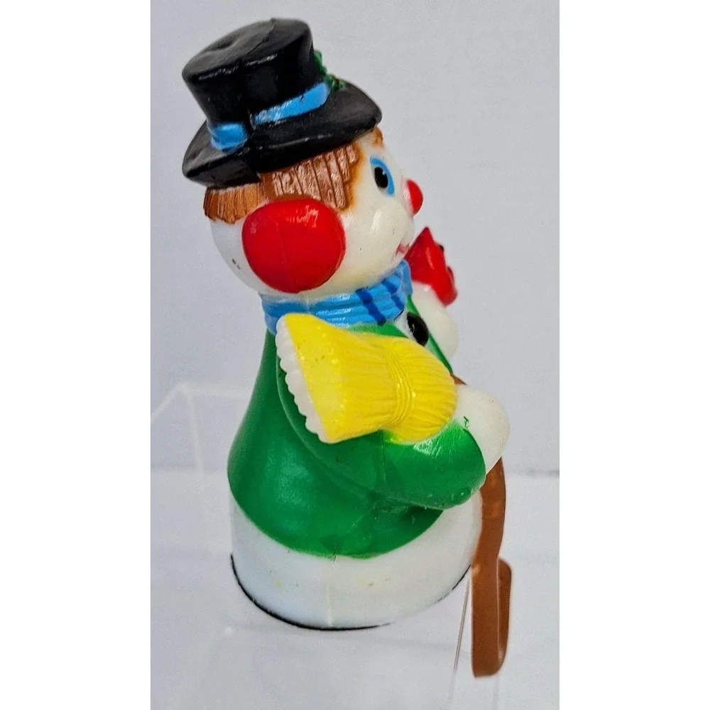 Vintage Giftco‎ Blow Mold Stocking Holder Snowman Broom Cardinal Top Hat